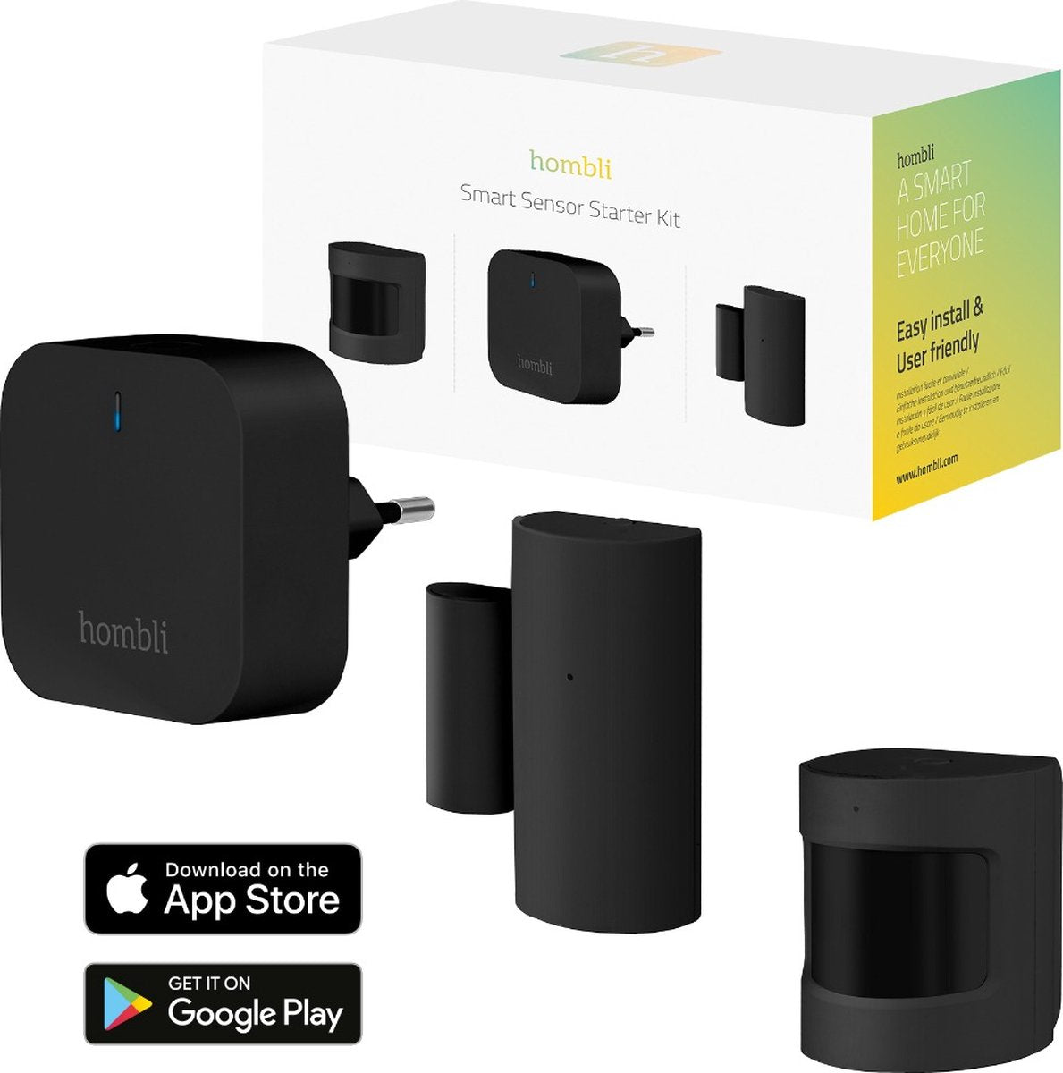 Hombli smart bluetooth sensor kit 1x bluetooth bridge 1x contactsensor 1x bewegingssensor