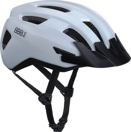 Bbb Cycling Rennradhelm – mittel: 52 – 58 cm – Radfahren, MTB Citybike – waschbare Polsterung – mit Rücklichtbefestigung – Fahrradhelm Damen Herren – glänzend weiß – Condor 2.0 BHE-173 m