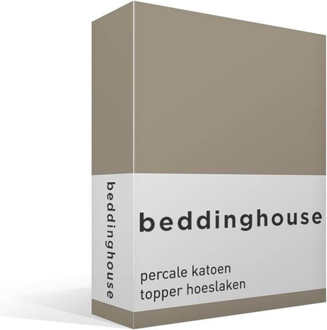 Beddinghouse percale katoen topper hoeslaken - eenpersoons - sand
