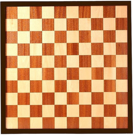 Engelhart Schach- und Damebrett mit Intarsienholz 47x47 cm – doppelseitiges Brettspiel – Schach- und Damespielbrett –