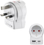 Hama skross by reisstekker - eur (type e,f) naar uk (type g) - 1x usb-a, 1x usb-c pd - wit