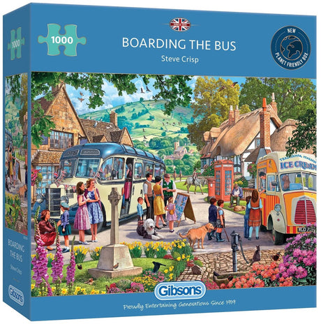 Gibsons – Boarding the Bus (von Steve Crisp) – 1000 Teile 68×49cm (B×H) – Puzzle für Erwachsene