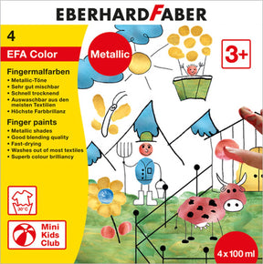 Eberhard Faber ef-578802 Fingerfarben-Set EFA Metallic-Set 4 x 100 ml