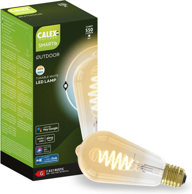 Calex BT Mesh Smart LED Frex Filament Gold Rustikale Lampe ST64 E27 7W 550lm...