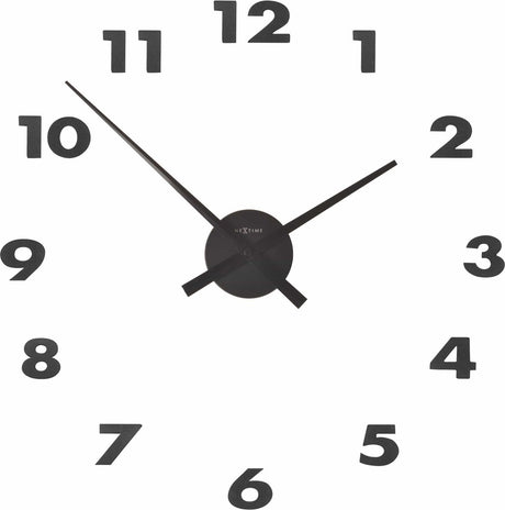 Nextime small hands – wandklok – 48 × 3 cm – aluminium – zwart