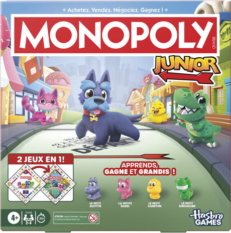 Monopoly Junior-Brettspiel – 2 Spiele in 1 – französische Ausgabe