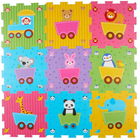 Let’s Play Puzzlematte Baby 18-teilig – Schaumstoff-Spielmatte mit Tieren – Puzzlematte für Kinder – bunte Spielmatte – ca. 30,5 x 30,5 cm – 18-teilig