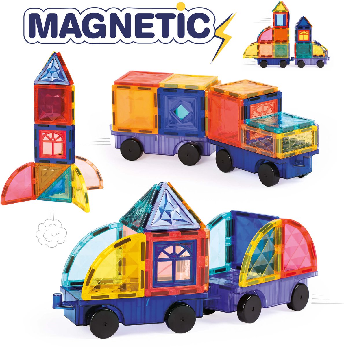 Ludi - Magnettafeln - Magnetfliesen - Themenfahrzeuge - 61 Stück
