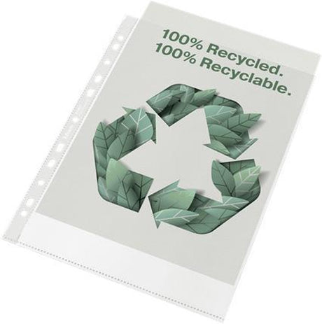 Esselte Premium-Präsentationstasche im A4-Format aus 100 % recyceltem PP – 100 Mikron – 50 transparente Einsteckhüllen – für die Arbeit von zu Hause aus
