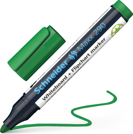 Schneider schrijfwaren schneider whiteboard marker - maxx 290 - ronde punt - groen - voor whiteboard en flipover - s-129004