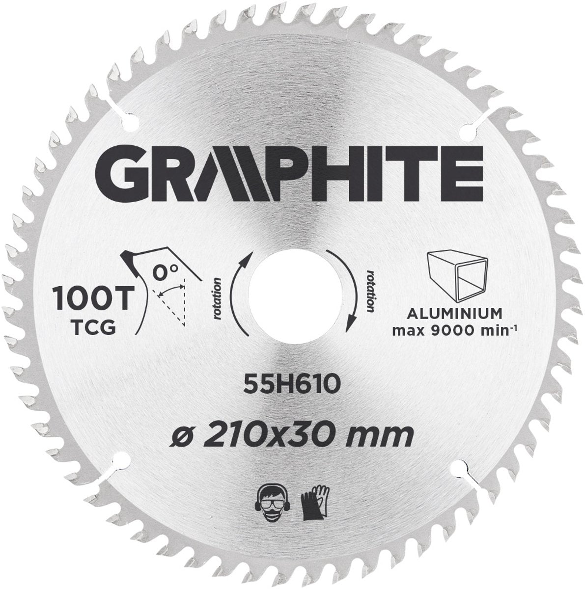 Graphit-Kreissägeblatt 205 mm, 80 Zähne, Aluminium