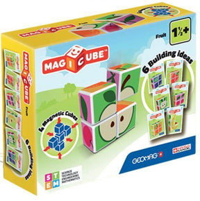 Geomag Magicube Obst recycelt – magnetische Bausteine mit Obstmotiv – 4-teilig – ab 3 Jahren