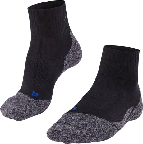 Falke TK2 Cool Short Anti-Blister Wandersocken aus dickem Lyocell-Funktionsmaterial Damen Schwarz – Größe 39-40