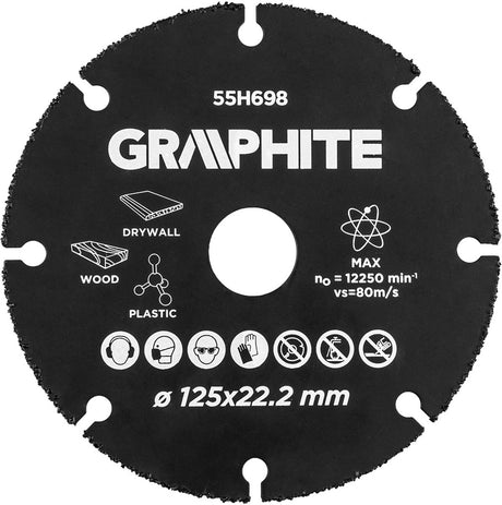 Grahite Graphitcarbid-Multischleifscheibe für Holz, Kunststoff, Gips usw. 125 mm