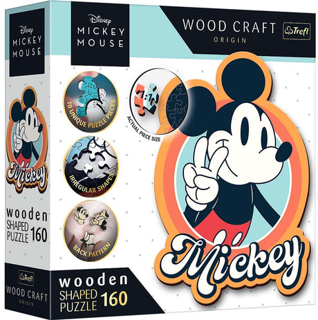 Trefl Retro Mickey Mouse Disney Mickey Mouse Holz Holzpuzzle – 160 Teile – ab 6 Jahren