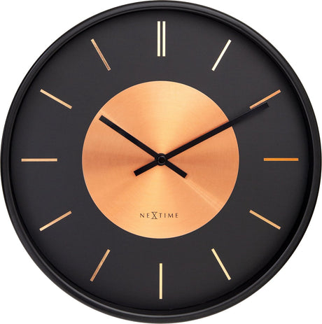 Nexttime Retro II – Wanduhr – 25 cm – Metall – schwarzes Kupfer – geräuschlos