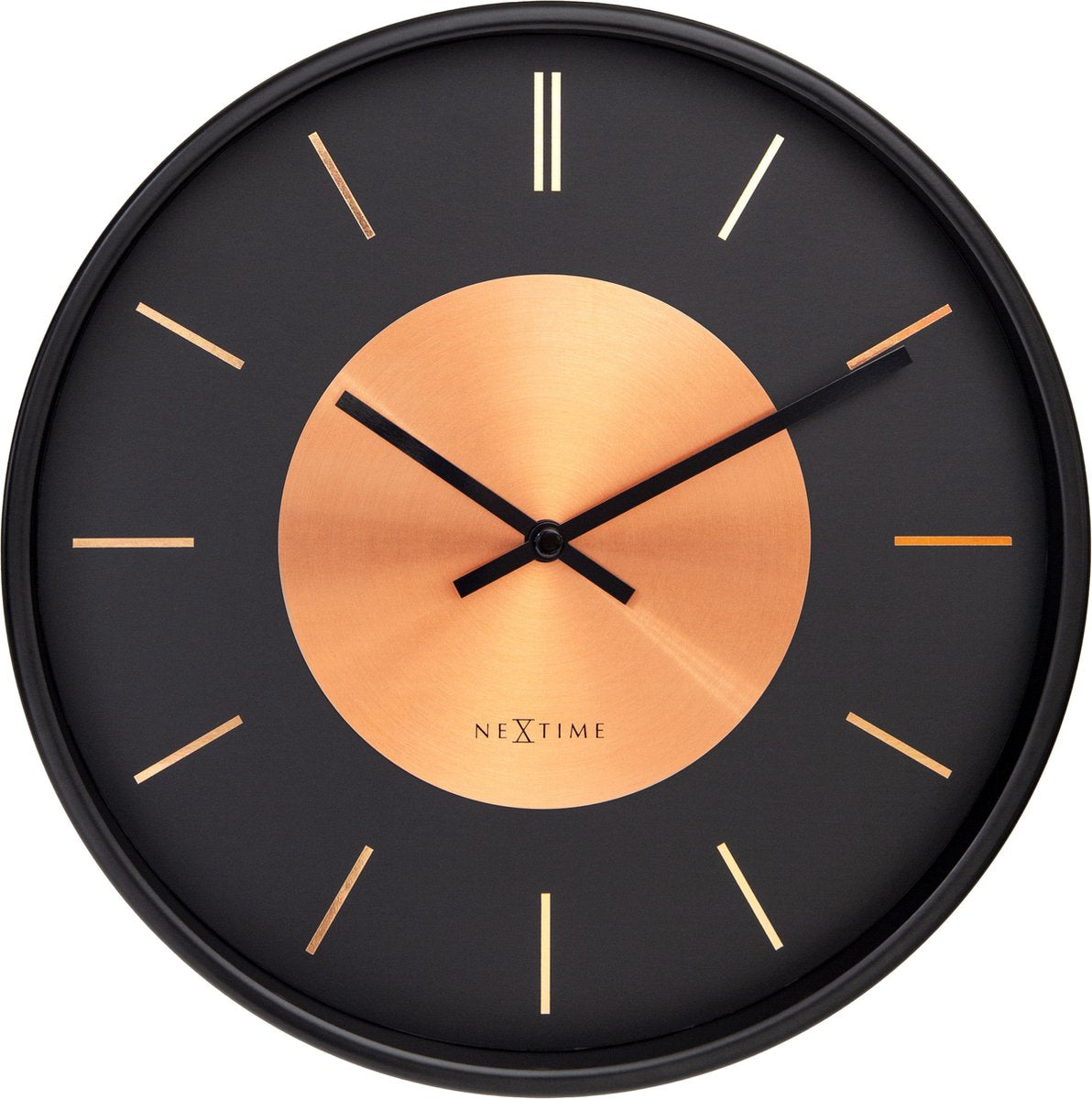 NeXtime NeXtime NE-3535CO Wanduhr Retro II 25 cm Schwarz Kupfer Metall
