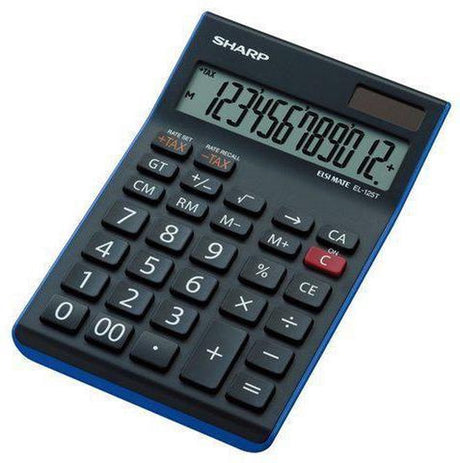 Sharp-Rechner - Schwarz - 12-stellig - 1x LR44-Batterie