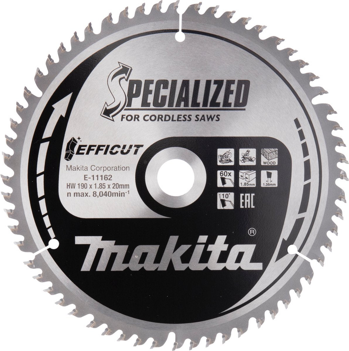 Makita e-11190 Kappsägeblatt Holz | effizient | 190x20mm | 60 Zähne