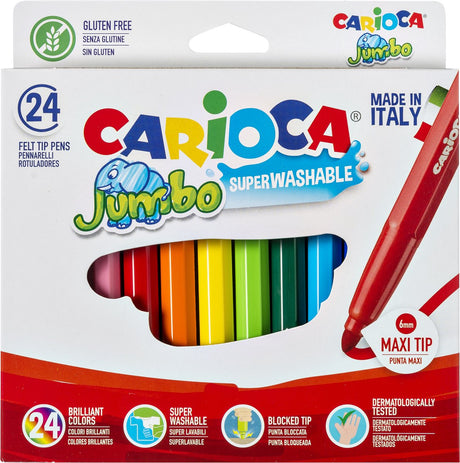 Carioca Filzstift Jumbo Maxi sortiert 24 Stück | Set mit 24 Stück