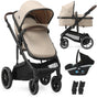 Deryan noa kinderwagen 3-in-1 - wandelwagen met autostoel - nougat