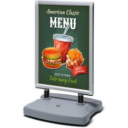 Stoepbord showdown wtr70x100 aluminium zilver