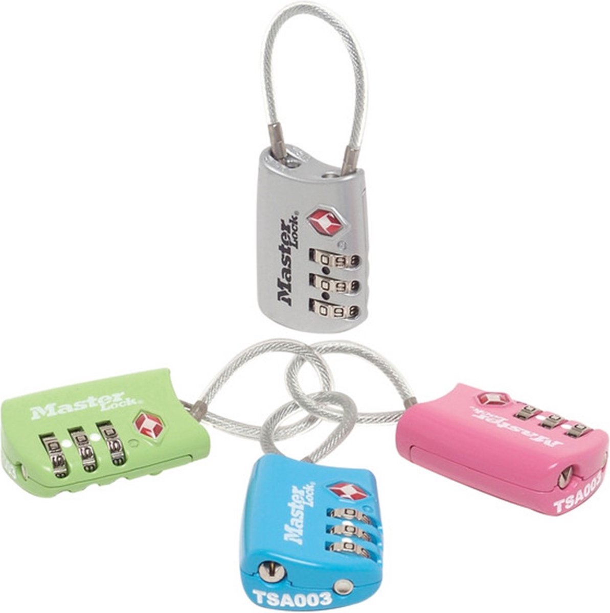 Masterlock hangslot 3-cijfer tsa kabel ass 30mm