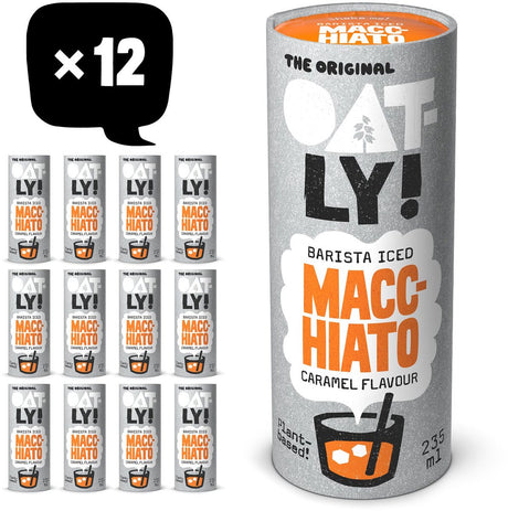 Hafer! oatly oats barista iced caramel macchiato – 12x235ml – pflanzlicher Eiskaffee – Kaffee – Vorteilspack