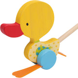 Small Foot - Schiebefigur Ente Tina aus Holz mit Stock