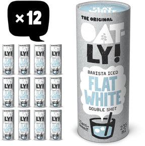 Hafer! Haferflocken Barista Iced Flat White – 12x235ml – pflanzlicher Eiskaffee – Kaffee – Vorteilspack