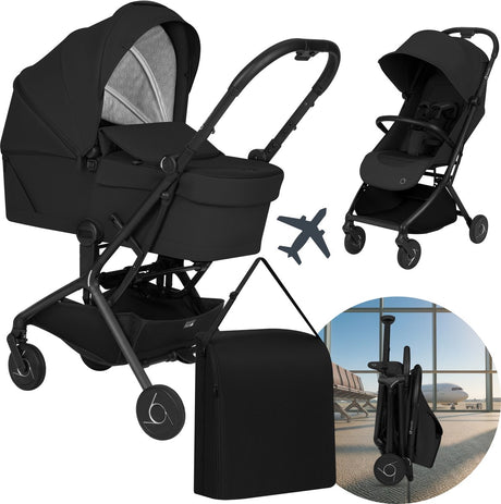 Lionelo sia flex kinderwagen buggy – cabinewagen – reiswieg wandelwagen – ultralicht 6,1 kg – compact inklapbaar – 3d ventilatie – airydots matras – eénhandsbediening – incl. accessoires