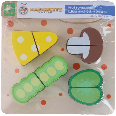 Holzschneidepuzzle Fleisch Fisch - 9 Teile.