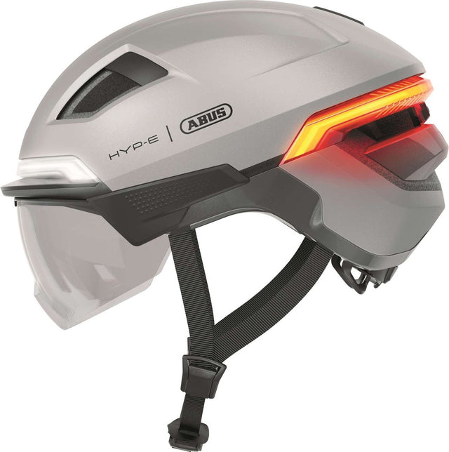 Abus Fahrradhelm Hyp-E Ace Gleam Silver L – 57–61 cm – Silber – geeignet für den Einsatz auf Speed-Pedelecs – Elektrofahrrädern – Mopeds – NTA-8776 745 g