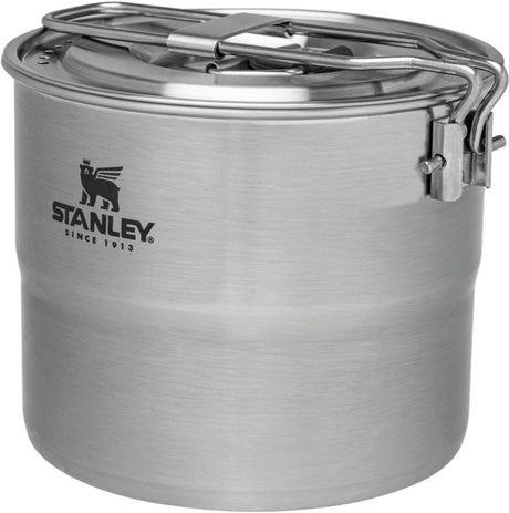 Stanley adventure stainless camping kookset voor twee personen - 6 delige kook set met kommen en sporks - roestvrijstalen pan met deksel - voor backpacken, hiken en kamperen