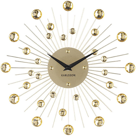 Karlsson wandklok sunburst - kristal, goud - medium - ø30cm - scandinavisch