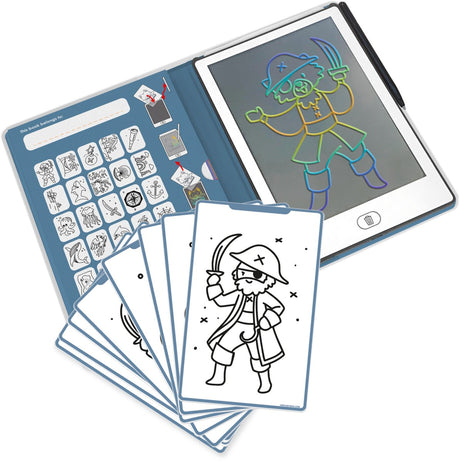 Kidywolf – kidydraw Mini-Zeichentablett für Kinder – Ozeanpiraten-Thema – lehrreich – ab 4 Jahren