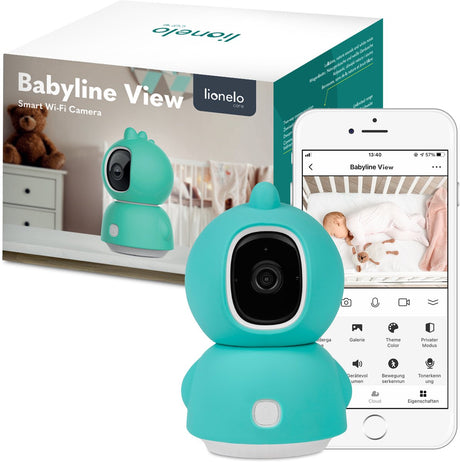 Lionelo Babyline View weiß – Babyphone – 330° App-gesteuertes elektronisches Babyphone – Zwei-Wege-Kommunikation – Bewegungssensor – Temperatur – Nachtmodus – Schrei-Detektor – Schlaflieder