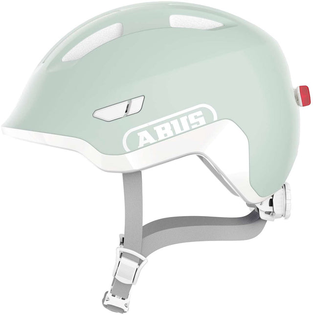 Abus Fahrradhelm Smiley 3.0 Ace Led Pure Mint S – 45–50 cm – Hellgrün – für den Einsatz an Kinderfahrrädern geeignet – 230 g