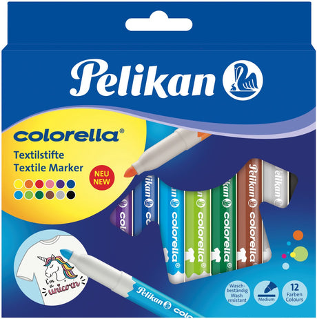 Herlitz Pelikan – Textilmarker – 12 Farben – einfache Anwendung