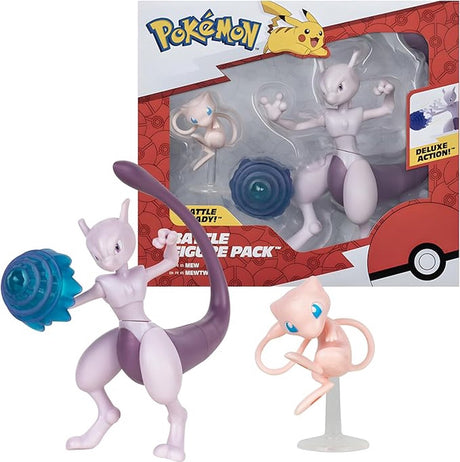 Jazwares Pokémon – Kampffiguren 2er-Pack Mew (5 cm) Mewtwo (11 cm) Kampffiguren