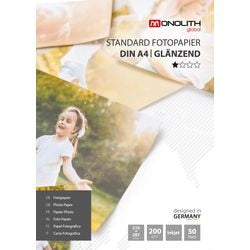 Fotopapier Monolith A4 200 g m² glänzend weiß 50 Blatt