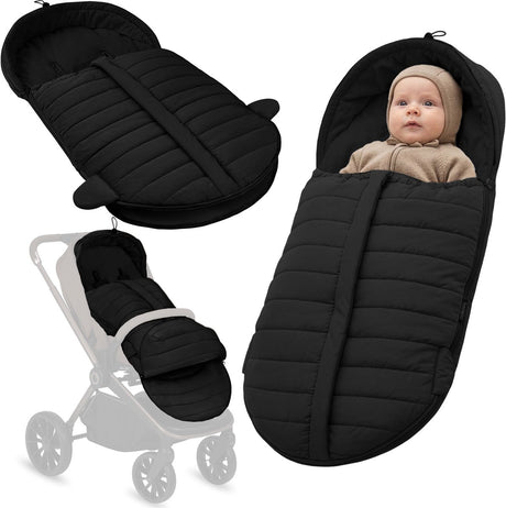 Lionelo oli – Universal-Fußsack für Kinderwagen-Buggy – 2in1 für Babywanne und Kinderwagen – 101x45 cm, gekürzt 80x45 cm – warm bis −20°C – wasserabweisend + UV-Filter – Öffnungen für 5-Punkt-Gurt – Doppelreißverschluss – waschbar 30°C – Fußsack