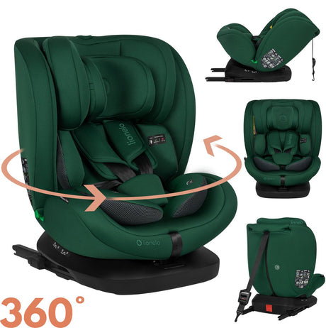 Lionelo Bastiaan i-Size 4in1 Autositz Isofix 360° drehbar – von der Geburt bis 12 Jahre (40–150 cm) – RWF FWF – Top Tether – Memory-Schaum – Seitenschutz – breiter Komfortsitz – i-Size