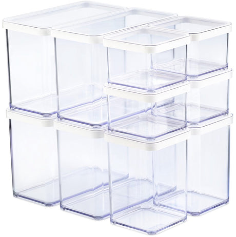 Rotho Loft Frischhaltedosen – Set à 10 Stück – weiß – 4x 0,55 Liter, 4x 2,1 Liter und 2x 1 Liter