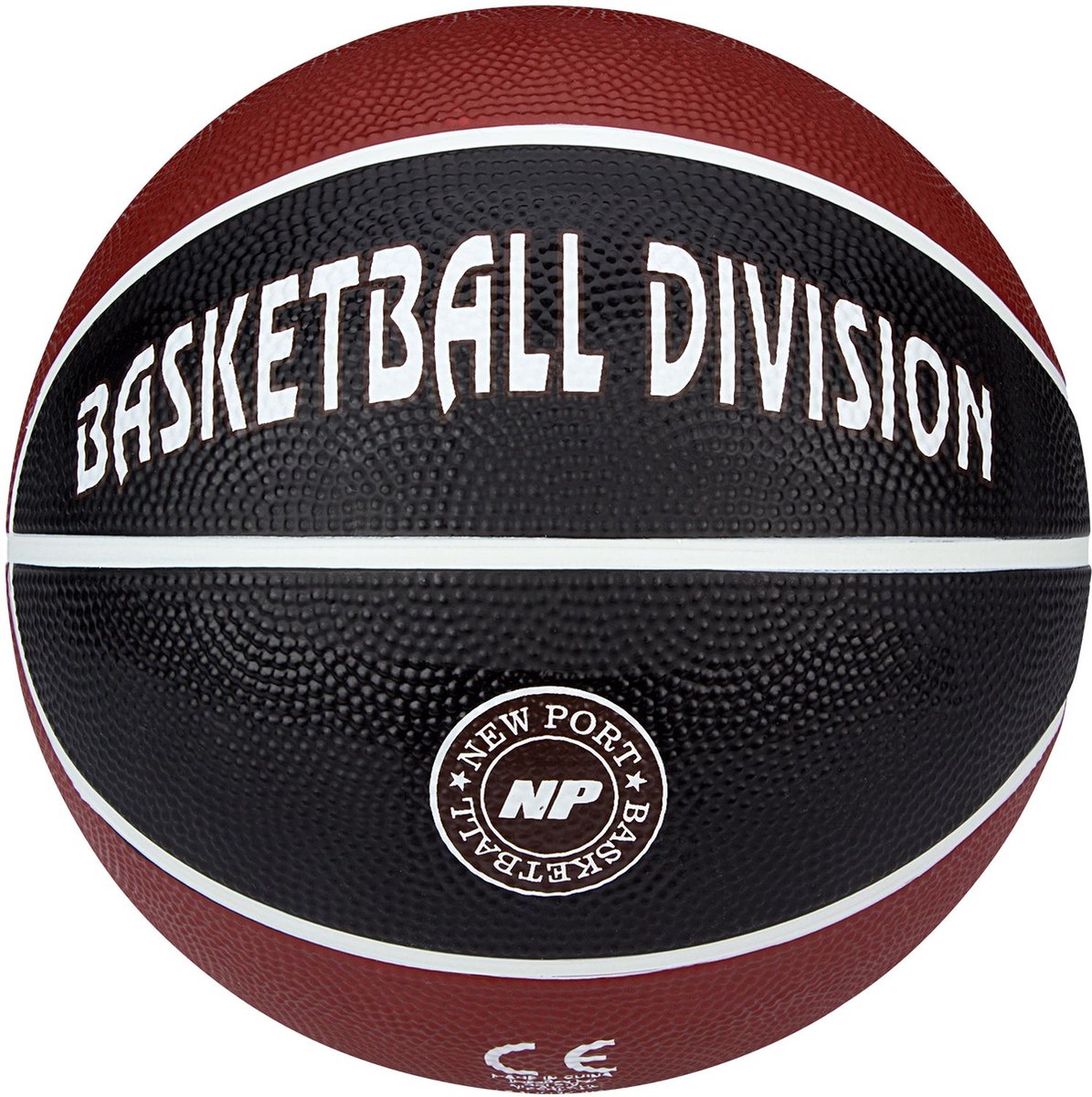 New port mini basketbal print - bordeaux zwart wit - 3