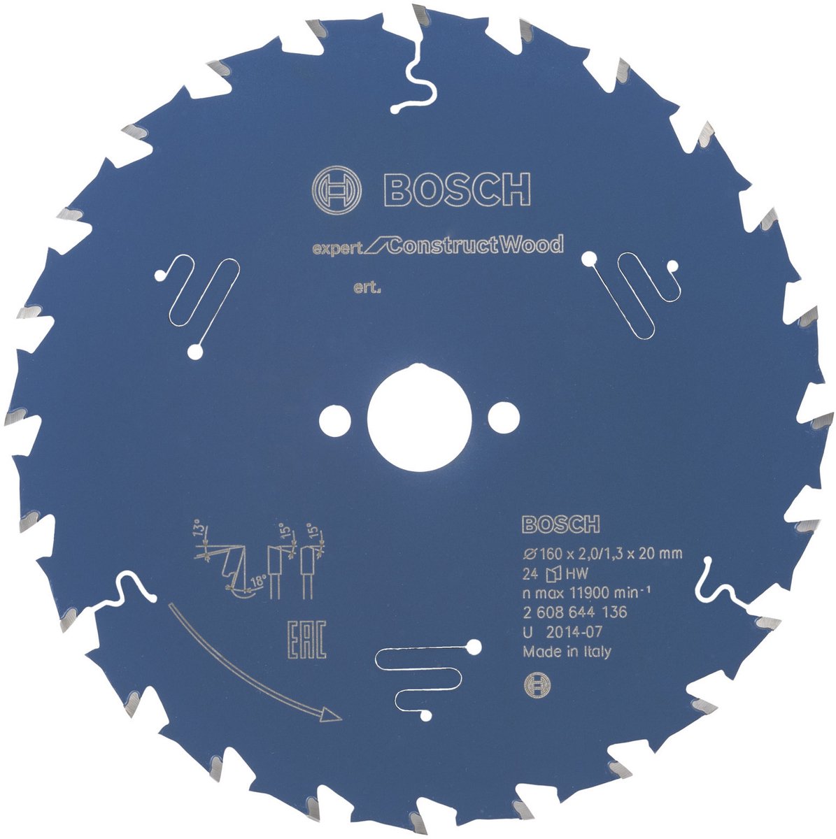Bosch Kreissägeblatt Experte für Holz 130x20x2,4 1,6x16 t