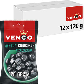 Venco Menthol Cross Lakritze - Lakritze - Halserfrischung - 12x120g