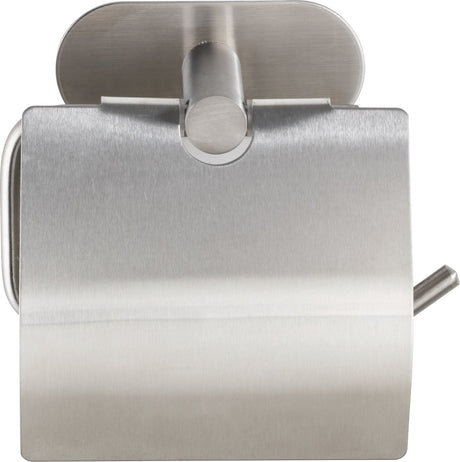 Wenko turbo-loc® Toilettenpapierhalter mit Klappe Orea Edelstahl matt - Toilettenpapierhalter - Toilettenpapierhalter - Montage ohne Bohren - selbstklebend - 10 Jahre Garantie