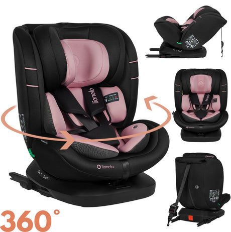 Lionelo Bastiaan 4in1 – Autositz Isofix 360° drehbar – von der Geburt bis 12 Jahre (40–150 cm Gruppe 0 1 2 3) – RWF FWF – Memory-Schaum – Seitenschutz – voll verstellbar – bequemer breiter Sitz – i-Size-Autositz