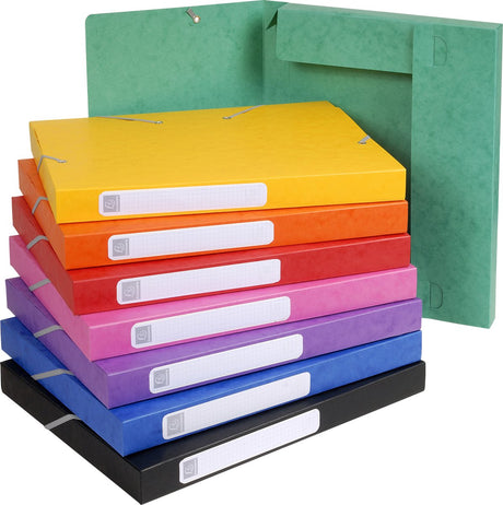 Exacompta 25x cartobox archiefdoos rug 25mm - a4 (vlak geleverd) - geassorteerd - 18500h